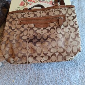Coach Brown Signature Tote Bag